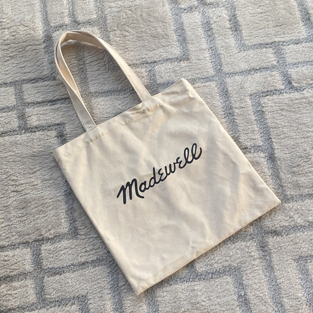 2 MadeWell Bien Fait black & white canvas tote bags - Picture 5 of 9